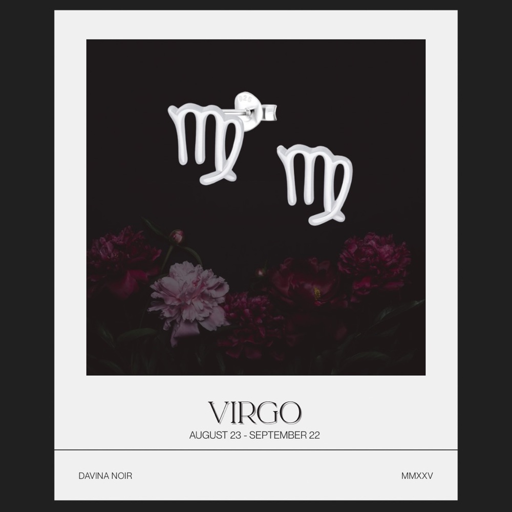 Virgo Zodiac 925 Sterling Silver Tiny Earrings